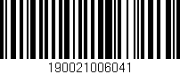 Código de barras (EAN, GTIN, SKU, ISBN): '190021006041'