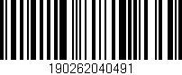 Código de barras (EAN, GTIN, SKU, ISBN): '190262040491'