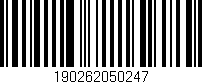 Código de barras (EAN, GTIN, SKU, ISBN): '190262050247'