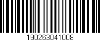 Código de barras (EAN, GTIN, SKU, ISBN): '190263041008'