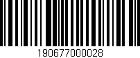 Código de barras (EAN, GTIN, SKU, ISBN): '190677000028'