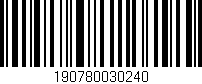 Código de barras (EAN, GTIN, SKU, ISBN): '190780030240'