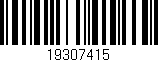 Código de barras (EAN, GTIN, SKU, ISBN): '19307415'