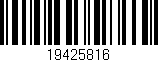 Código de barras (EAN, GTIN, SKU, ISBN): '19425816'