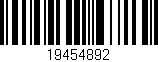 Código de barras (EAN, GTIN, SKU, ISBN): '19454892'