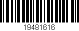 Código de barras (EAN, GTIN, SKU, ISBN): '19481616'