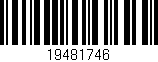 Código de barras (EAN, GTIN, SKU, ISBN): '19481746'