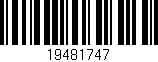 Código de barras (EAN, GTIN, SKU, ISBN): '19481747'