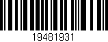 Código de barras (EAN, GTIN, SKU, ISBN): '19481931'