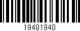 Código de barras (EAN, GTIN, SKU, ISBN): '19481940'