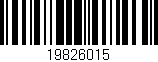 Código de barras (EAN, GTIN, SKU, ISBN): '19826015'