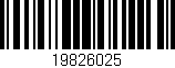 Código de barras (EAN, GTIN, SKU, ISBN): '19826025'