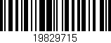 Código de barras (EAN, GTIN, SKU, ISBN): '19829715'