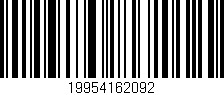 Código de barras (EAN, GTIN, SKU, ISBN): '19954162092'