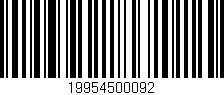 Código de barras (EAN, GTIN, SKU, ISBN): '19954500092'