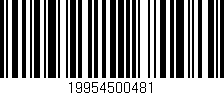 Código de barras (EAN, GTIN, SKU, ISBN): '19954500481'