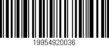 Código de barras (EAN, GTIN, SKU, ISBN): '19954920036'