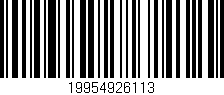 Código de barras (EAN, GTIN, SKU, ISBN): '19954926113'