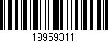 Código de barras (EAN, GTIN, SKU, ISBN): '19959311'