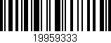 Código de barras (EAN, GTIN, SKU, ISBN): '19959333'