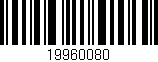 Código de barras (EAN, GTIN, SKU, ISBN): '19960080'