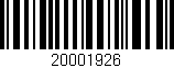 Código de barras (EAN, GTIN, SKU, ISBN): '20001926'