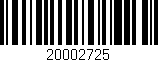 Código de barras (EAN, GTIN, SKU, ISBN): '20002725'