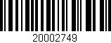 Código de barras (EAN, GTIN, SKU, ISBN): '20002749'
