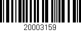 Código de barras (EAN, GTIN, SKU, ISBN): '20003159'