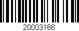 Código de barras (EAN, GTIN, SKU, ISBN): '20003166'