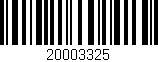 Código de barras (EAN, GTIN, SKU, ISBN): '20003325'