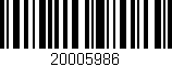 Código de barras (EAN, GTIN, SKU, ISBN): '20005986'