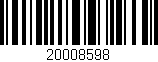 Código de barras (EAN, GTIN, SKU, ISBN): '20008598'