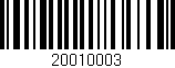 Código de barras (EAN, GTIN, SKU, ISBN): '20010003'