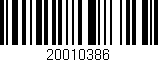 Código de barras (EAN, GTIN, SKU, ISBN): '20010386'