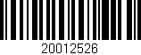 Código de barras (EAN, GTIN, SKU, ISBN): '20012526'