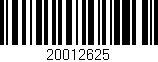 Código de barras (EAN, GTIN, SKU, ISBN): '20012625'