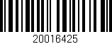 Código de barras (EAN, GTIN, SKU, ISBN): '20016425'