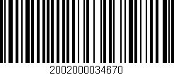 Código de barras (EAN, GTIN, SKU, ISBN): '2002000034670'