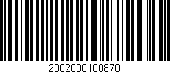 Código de barras (EAN, GTIN, SKU, ISBN): '2002000100870'