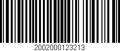Código de barras (EAN, GTIN, SKU, ISBN): '2002000123213'