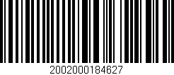 Código de barras (EAN, GTIN, SKU, ISBN): '2002000184627'