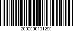 Código de barras (EAN, GTIN, SKU, ISBN): '2002000191298'