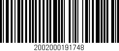 Código de barras (EAN, GTIN, SKU, ISBN): '2002000191748'