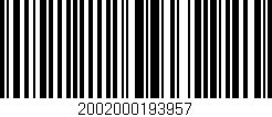 Código de barras (EAN, GTIN, SKU, ISBN): '2002000193957'