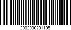 Código de barras (EAN, GTIN, SKU, ISBN): '2002000231185'