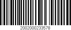Código de barras (EAN, GTIN, SKU, ISBN): '2002000233578'