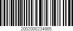 Código de barras (EAN, GTIN, SKU, ISBN): '2002000234865'