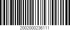 Código de barras (EAN, GTIN, SKU, ISBN): '2002000236111'