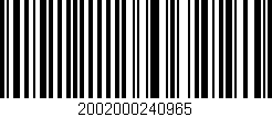 Código de barras (EAN, GTIN, SKU, ISBN): '2002000240965'